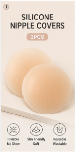 Backless Bra Sticky - Reusable Silicone Nipple Covers for Women