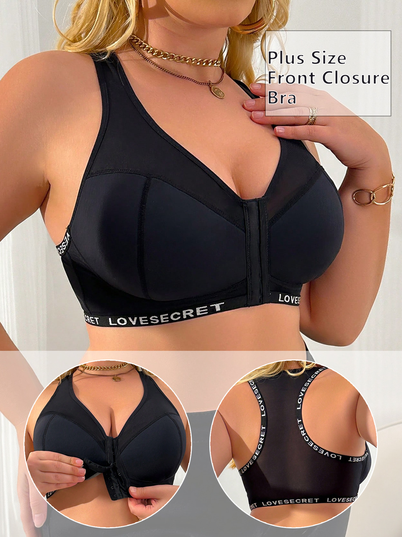 Women Plus Size Lace Bra Front - Full Coverage Bra 리뷰 및 가격