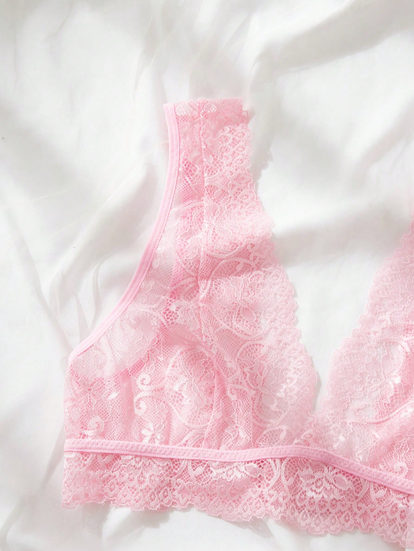 Pink Lace Lingerie Set Sheer F - Lace Bralette Set 리뷰 및 가격